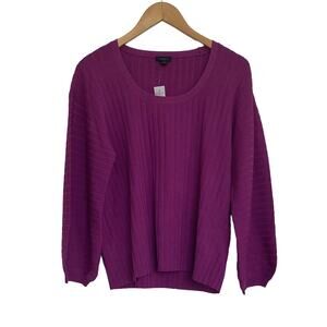 NWT Ann Taylor Factory Long Sleeve Boatneck Ribbed Knit Pullover Sweater
